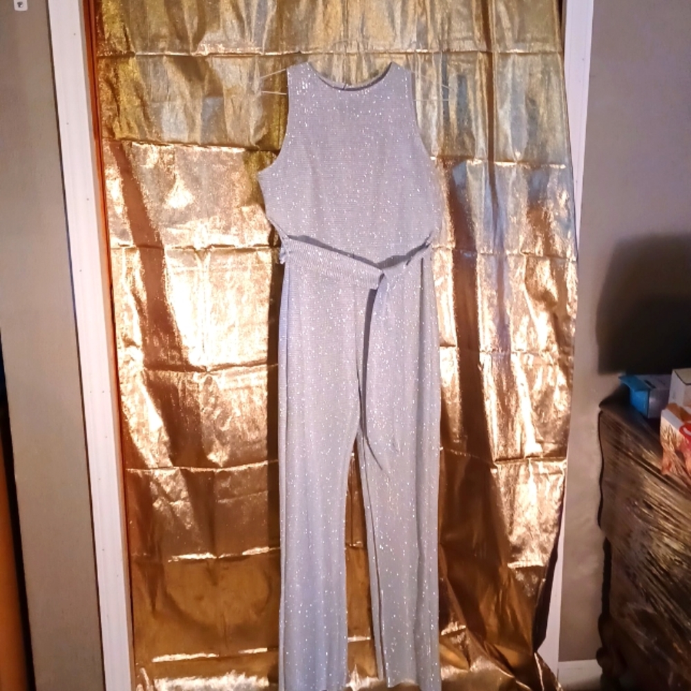 Silver Glimmer Jumpsuit L